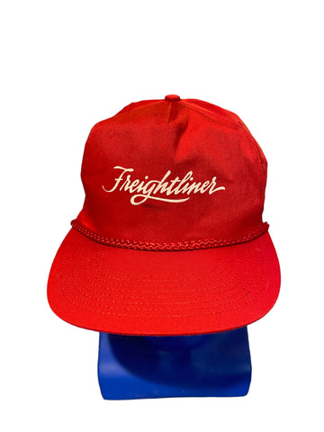 vintage freightlinet white script red rope snapback hat (read)