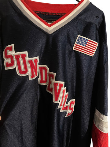 christian hockey sundevils patch and american flag size 52 xl jersey (read)