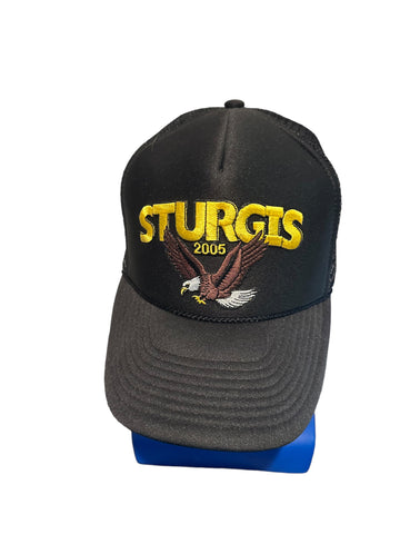 Sturgis 2005 Men's Trucker Hat One Size Mesh Snapback Nissun Cap Black