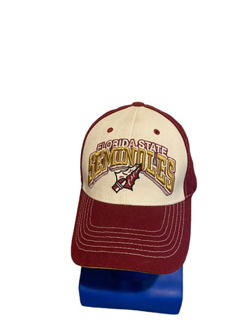 top of the world Florida State seminoles embroidered script logo adj strap hat