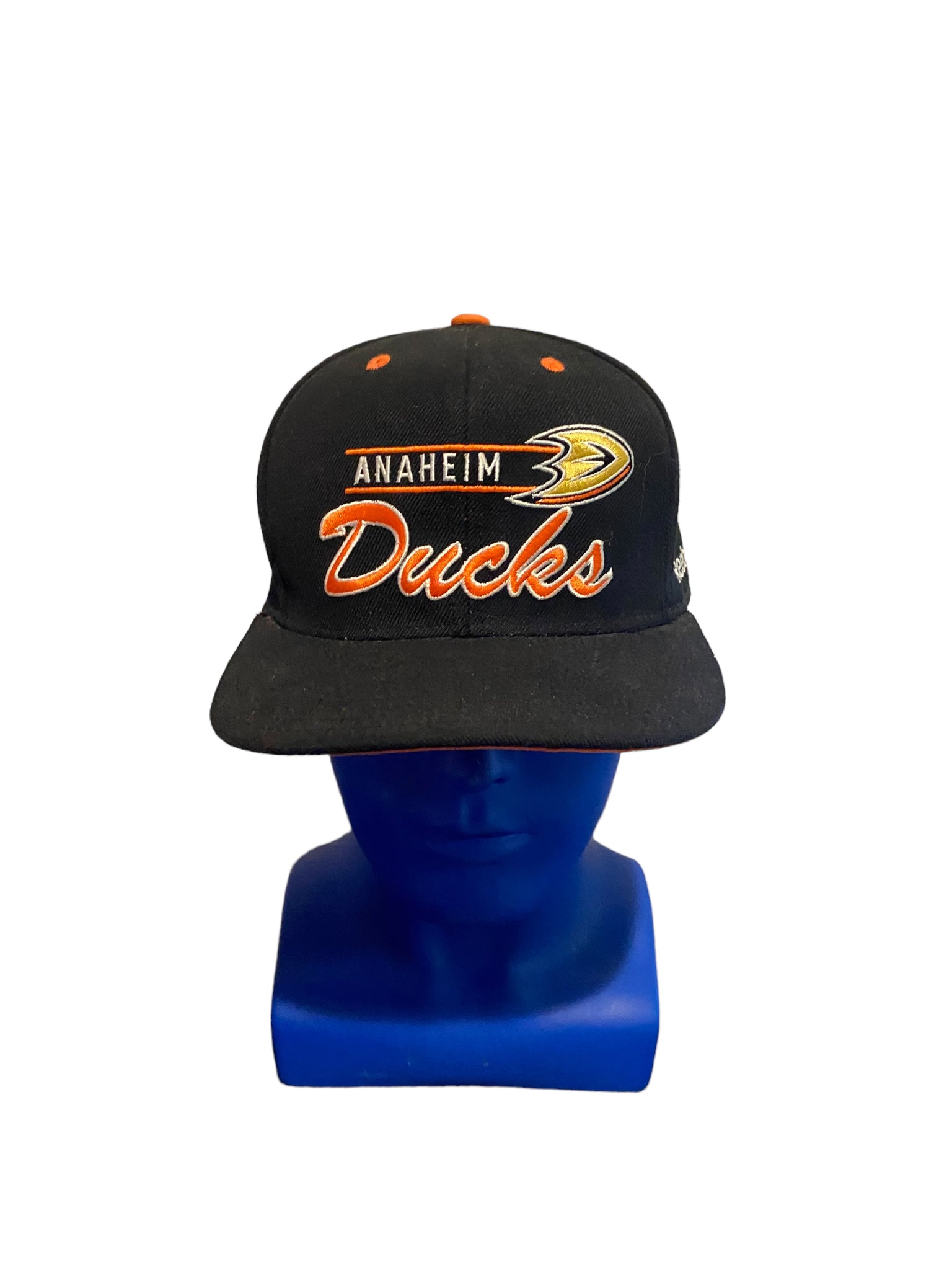 reebok anaheim ducks embroidered script and logo snapback hat