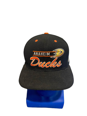 reebok anaheim ducks embroidered script and logo snapback hat