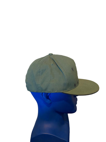 fox racing logo and script puff print snapback Olive Green