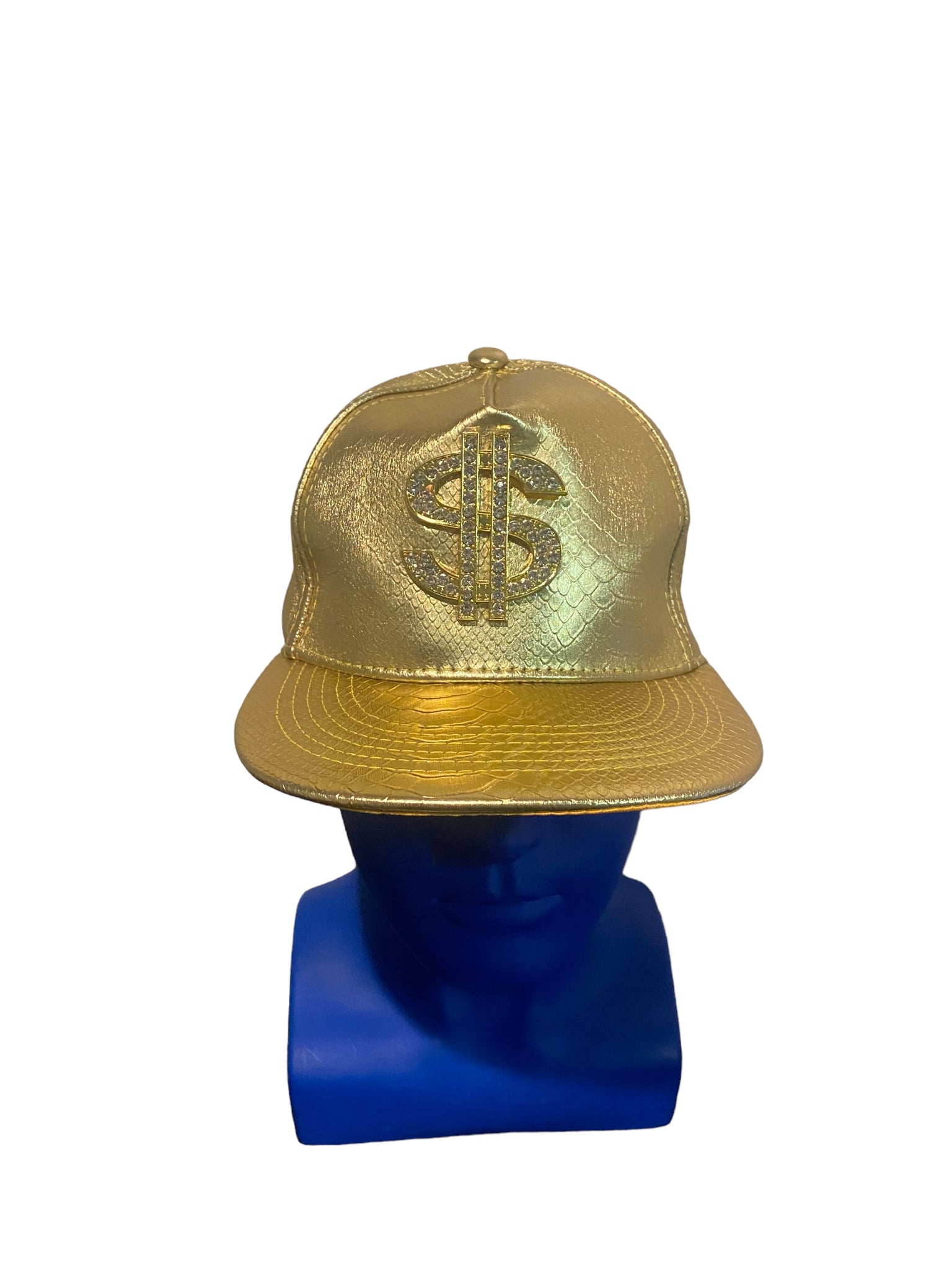 Dollar Sign Bling Gold Color Snapback Hat