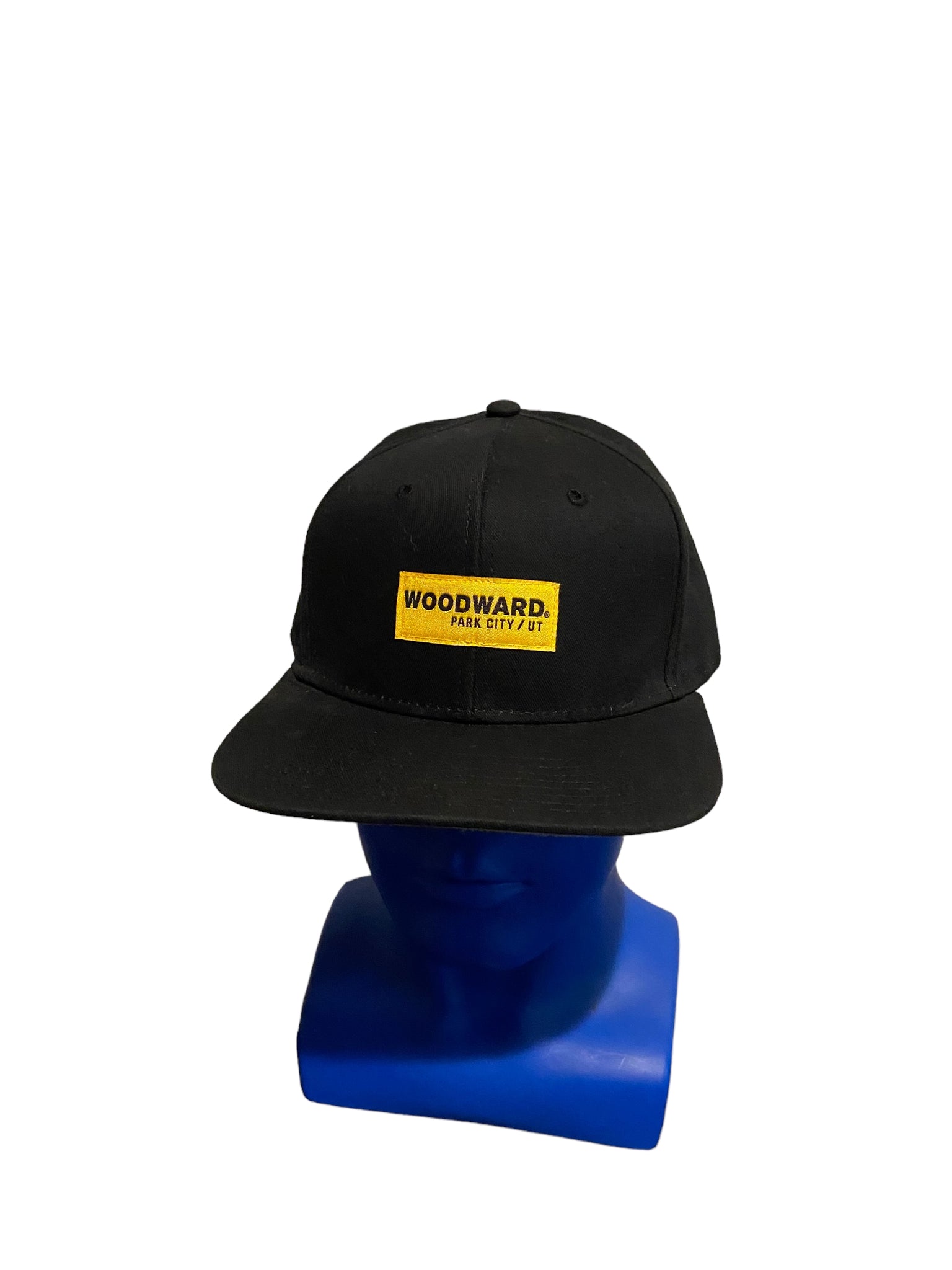 woodward park city/ ut yellow box logo black hat snapback