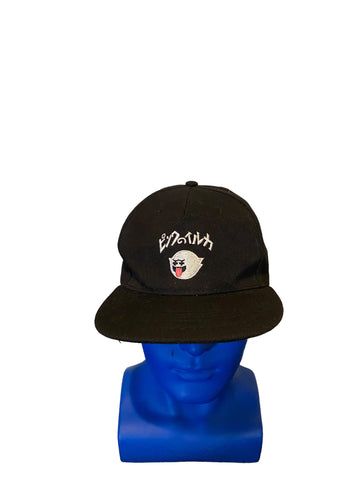 pink dolphin brand white ghost embroidered snapback hat