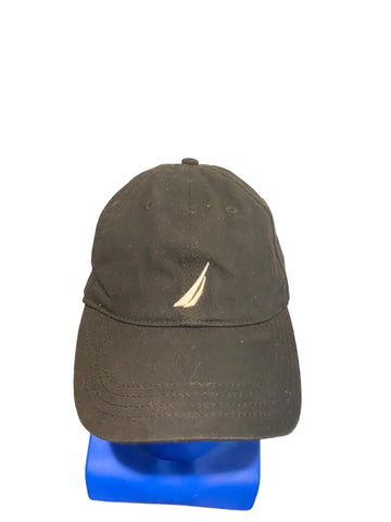 Nautica Embroidered White Logo Dad Hat black Adjustable strap