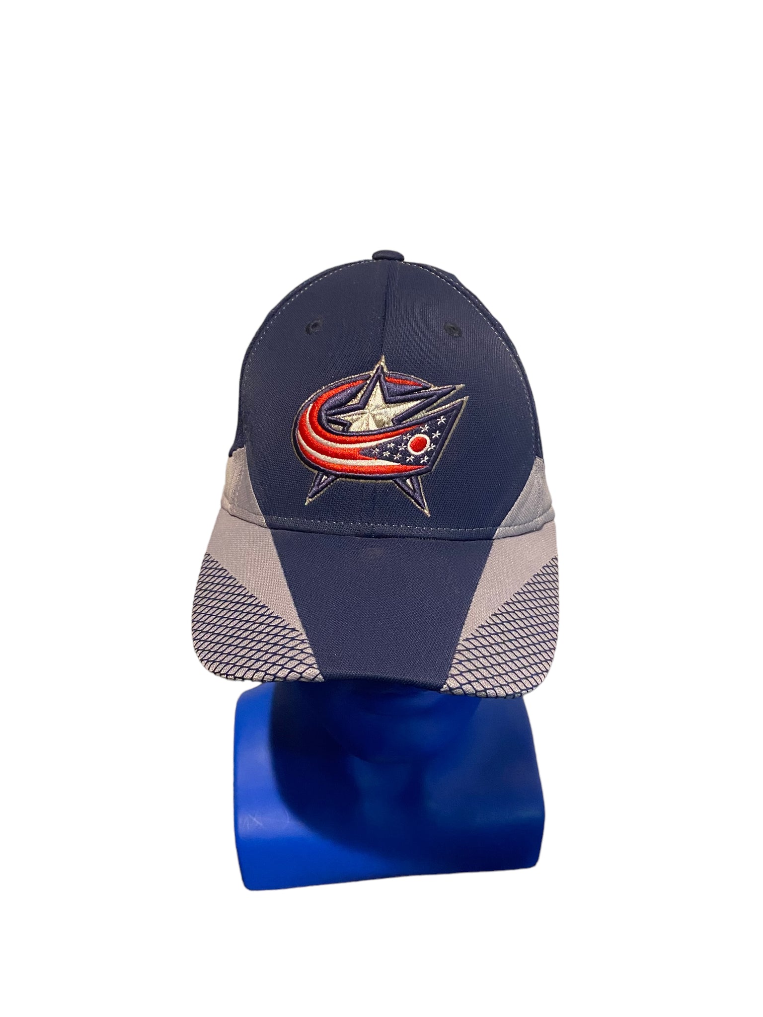 NHL columbus blue jackets reebok hat Fitted size L/xl dark blue and gray