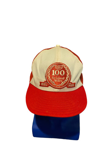 Vintage Dr Pepper 100 Original Years 1885 1985 Patch Trucker Hat Snapback