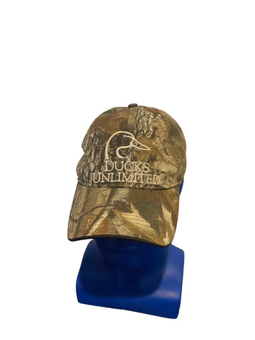ducks unlimited large embroidered logo Real tree camo adjustable strap hat