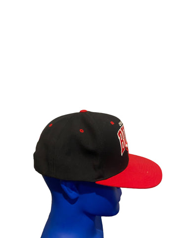 mitchell & ness chicago bulls logo and script snapback hat