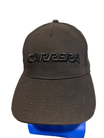 carrera eyewear since 1956 embroidered script black adjustable strap hat
