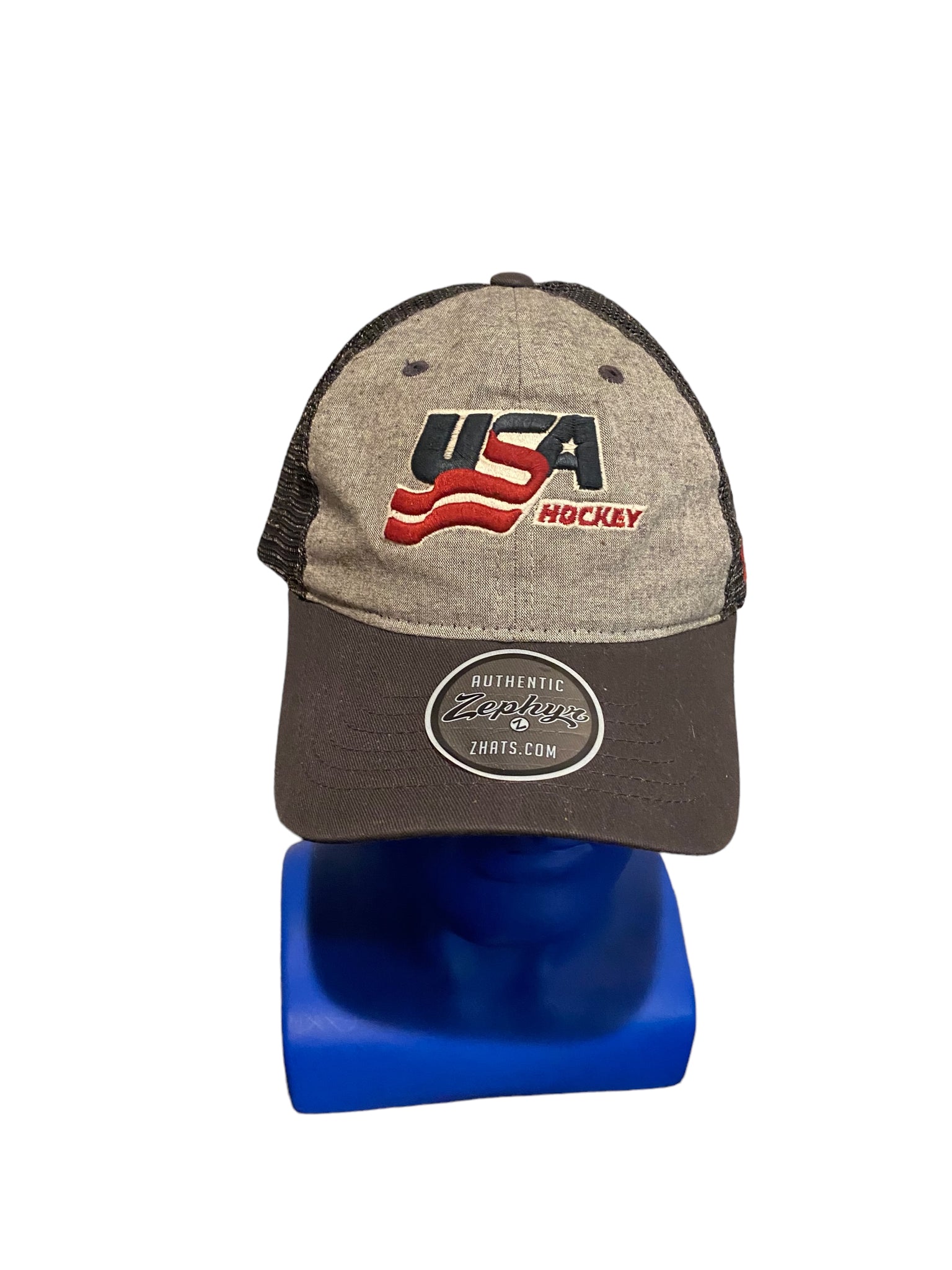 USA Hockey Strapback Adjustable Hat - Zephyr  Trucker Baseball Cap - Embroidered