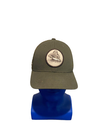 Rep Your Water Squatch and Release Bigfoot Patch Trucker Hat Snapback