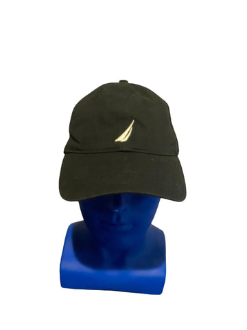 Nautica Embroidered White Logo Dad Hat black Adjustable strap