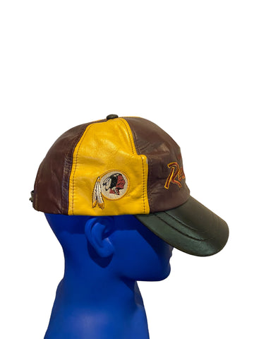 Vintage Washington Redskins NFL Genuine Leather Adjustable Snapback Hat (read)