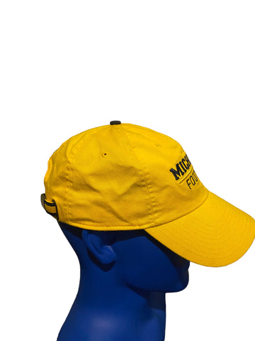 michigan football script jump man on side adjustable strap dad hat