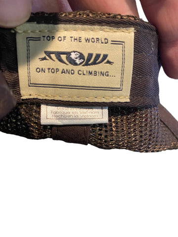 top of the world denver nuggets embroidered script plaid trucker hat snapback