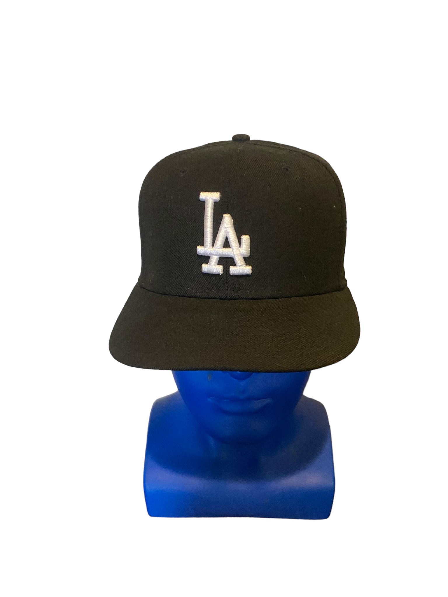 new era 59fifty la dodgers fitted size 7 1/4 black white logo