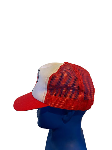 vintage frontier airlines 1946-1986 trucker hat red and white snapback