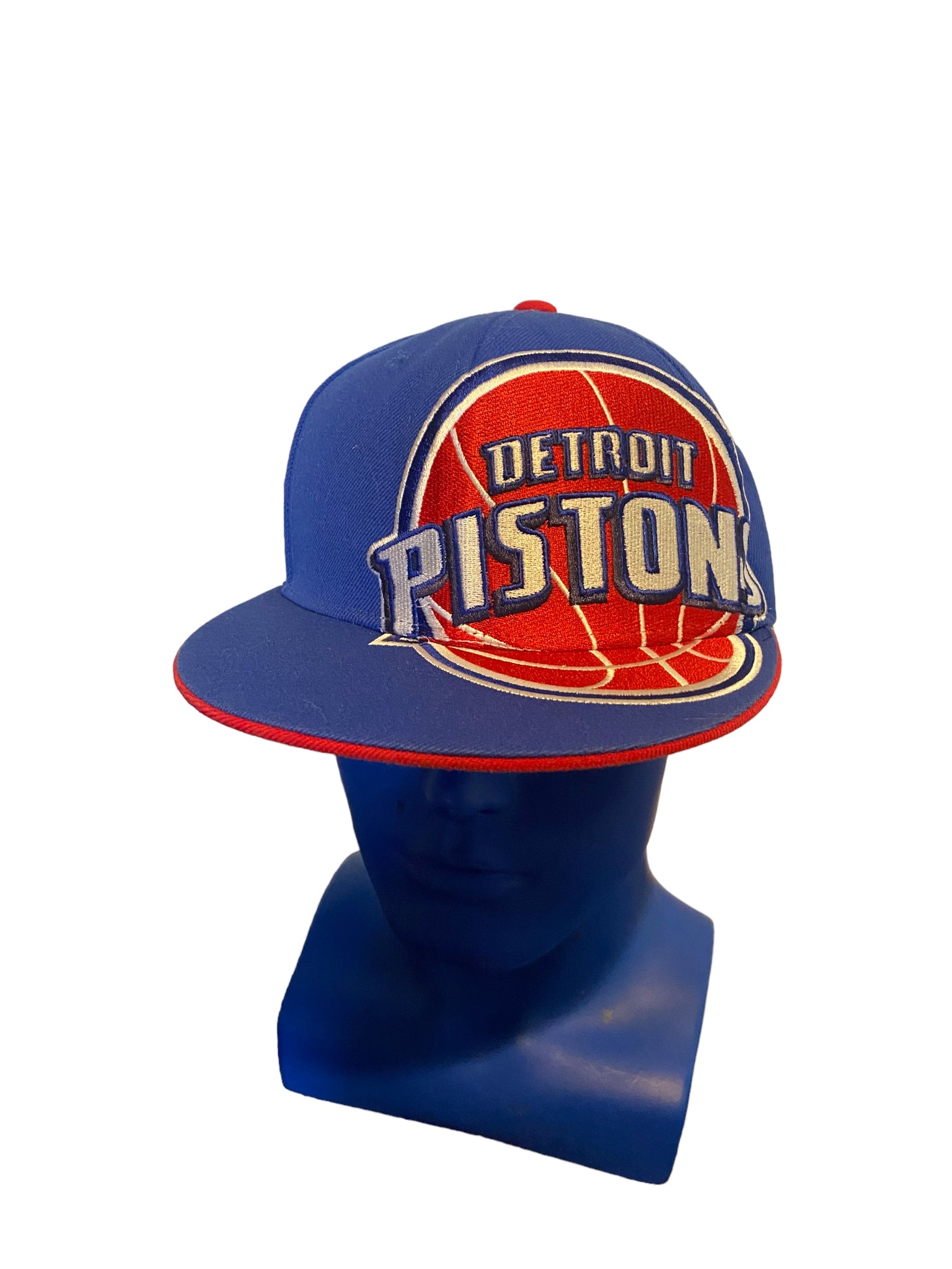 Detroit Pistons Red White & Blue Snapback Hat  NBA Big Logo