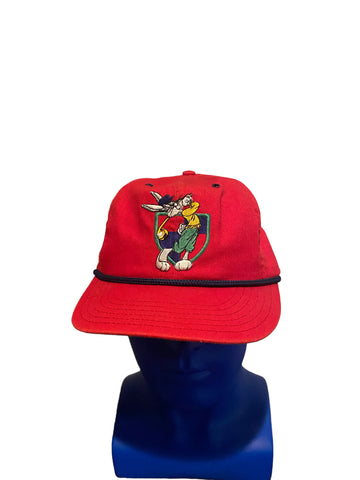 Vintage rare 1991 Bug Bunnys Golf Snapback red hat black rope acme clothing