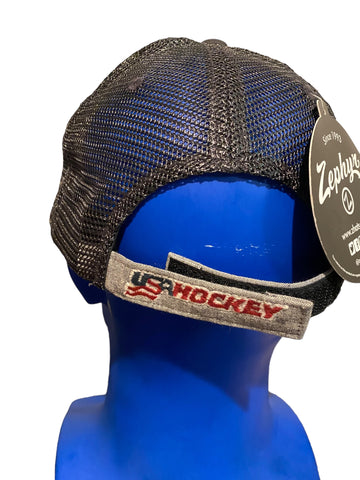 USA Hockey Strapback Adjustable Hat - Zephyr  Trucker Baseball Cap - Embroidered