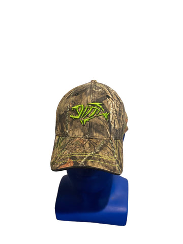 G Loomis Green Fish Skeleton Camouflage Camo Fishing Stretch Fit Hat Cap Sz L/xl