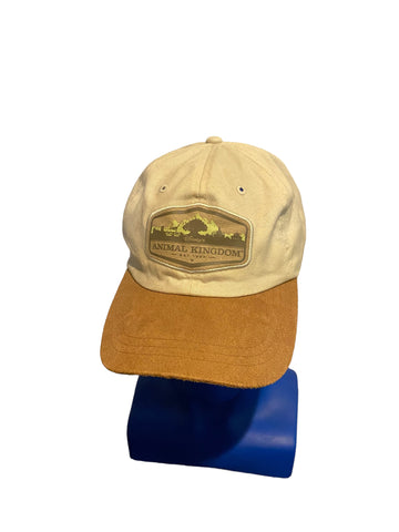 VINTAGE Disney Hat Cap Strap Back Brown Animal Kingdom Theme Park Mens 90s Style