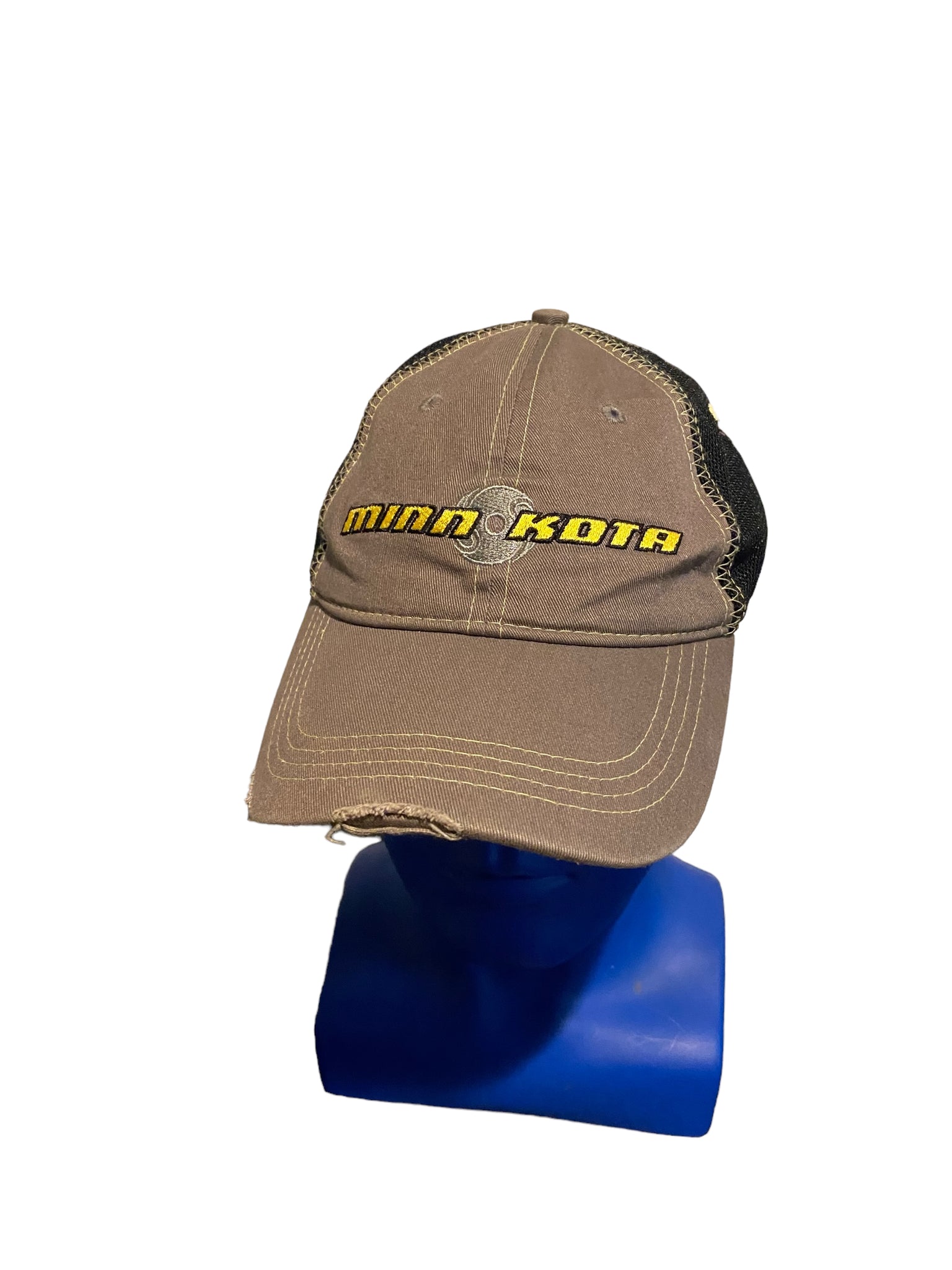 minn kota emboridered script logo adjuatable strap Gray And Black Dad Hat