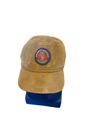 mammoth mountain Logo Patch Corduroy Rope Hat Leather Strap (read)