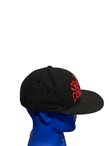 the shadow conspiracy Embroidered Red Script Black fitted hat size 7 1/4