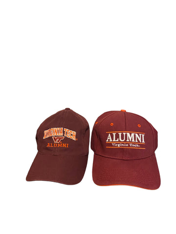Virginia Tech Alumni Embroidered Script Lot Of 2 Dad Hats Adjustable Strap