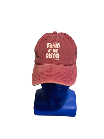 Panic! At The Disco Printed Script Red Adjustable Strap Dad Hat