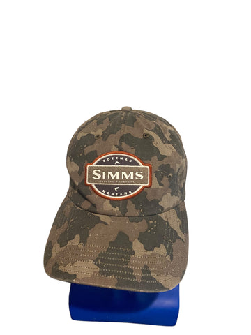 Simms Fishing Products Strapback Hat Cap Bozeman Montana Camo Logo Patch New