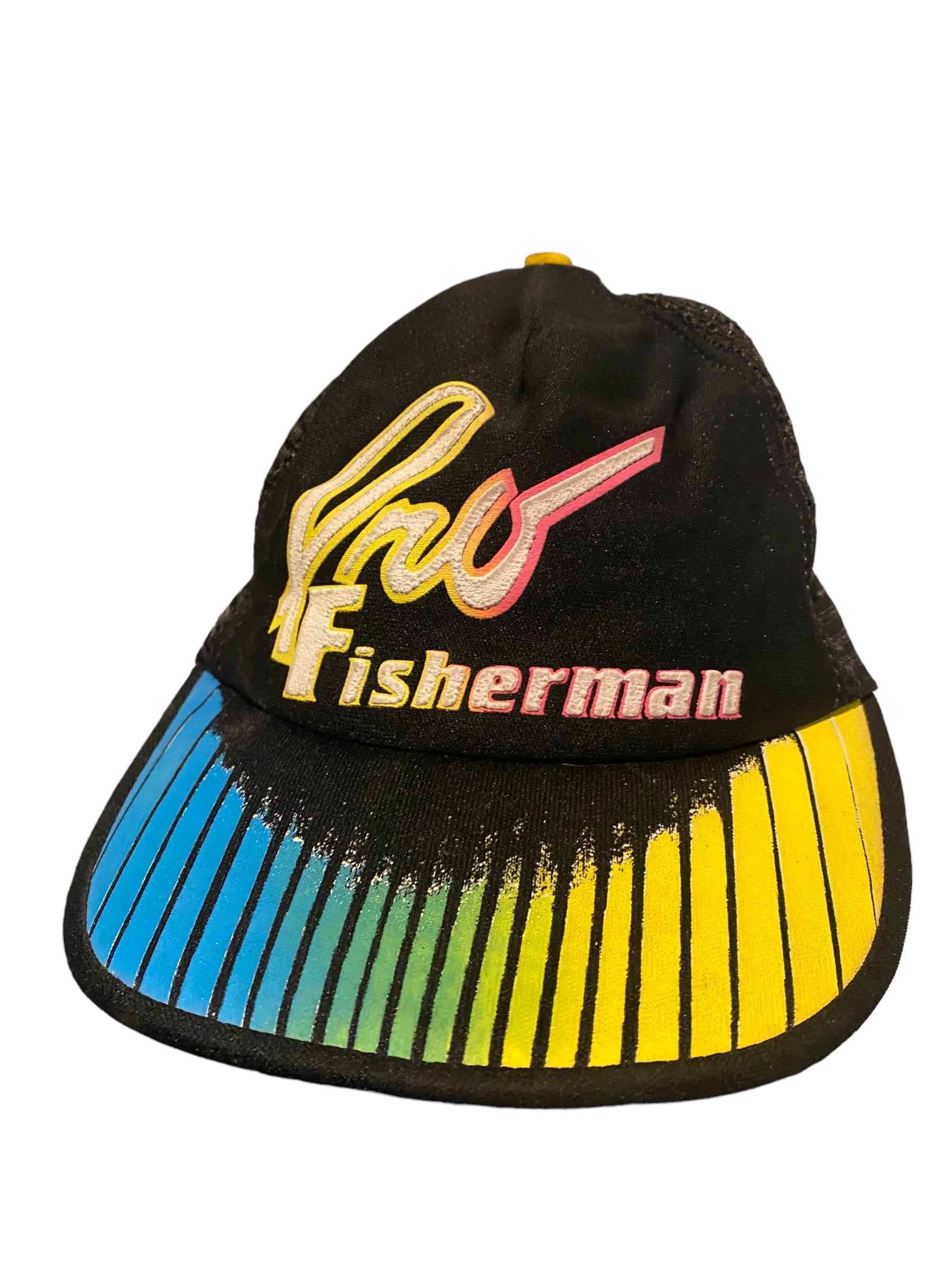 Vintage pro fisherman trucker hat snapback with long bill