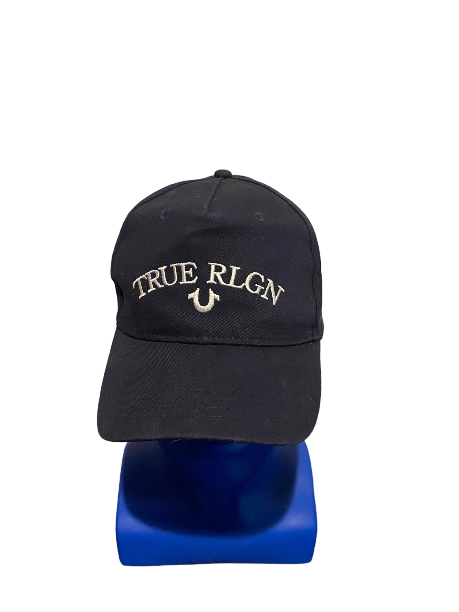 true religion embroidered script and logo hat dark blue snapback