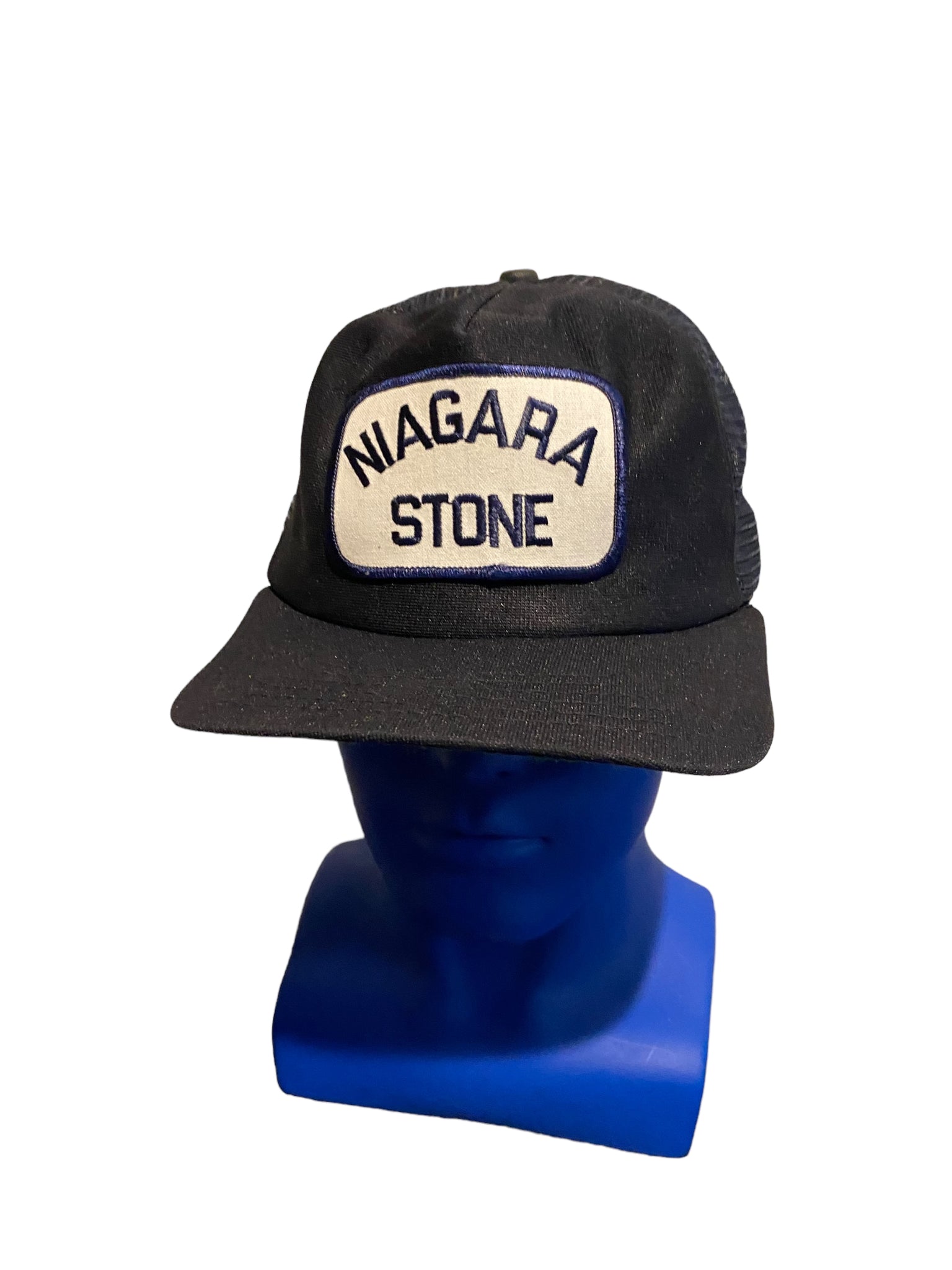 Vintage niagra stone patch Black trucker hat snapback New Era