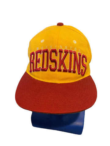 nfl team apparel redskins embroidered w logo on side red and yellow snapback hat