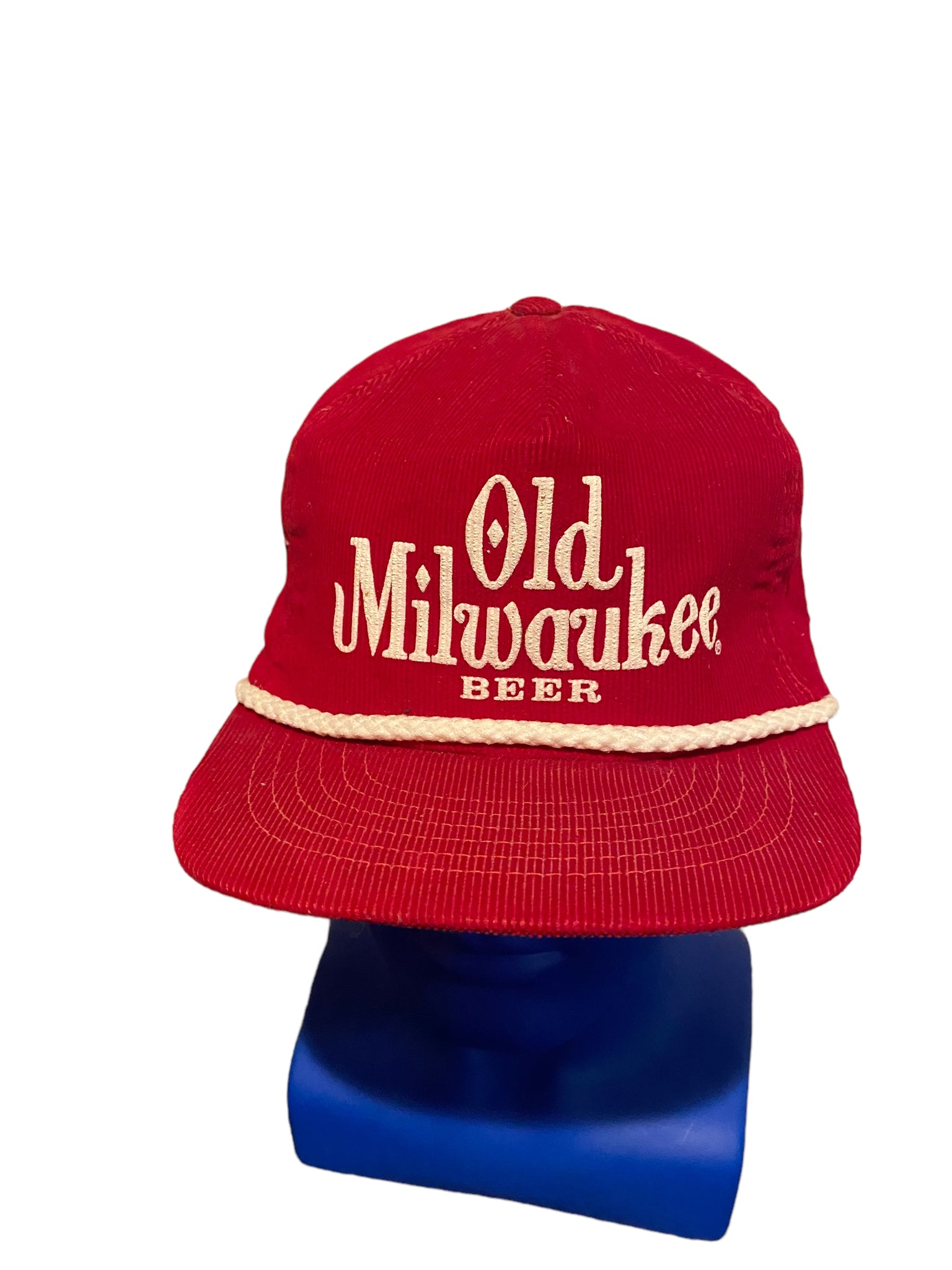 vintage old milwaukee beer corduroy rope hat snapback Very Clean Made In The USA