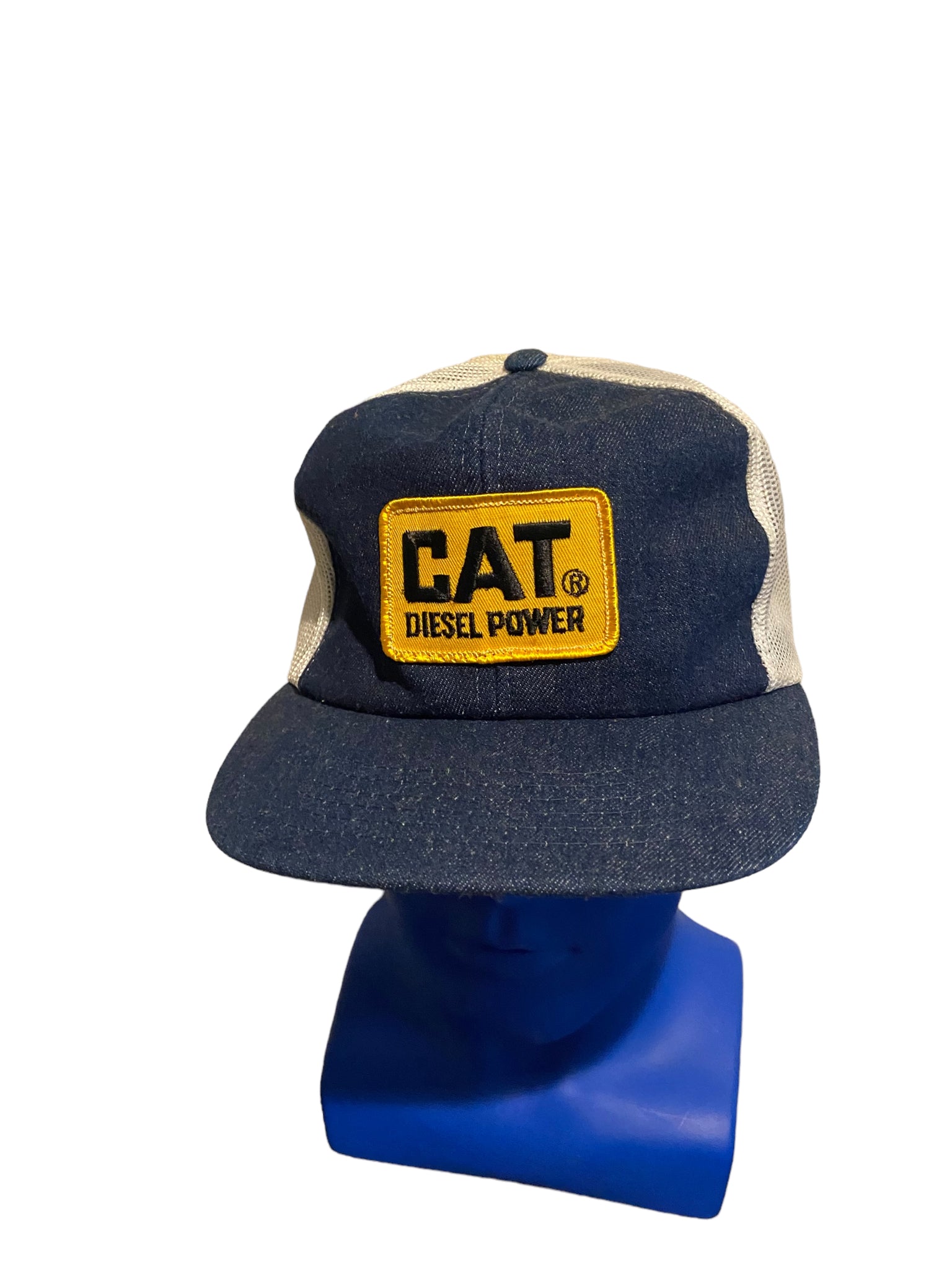 vintage cat diesel power patch denim trucker hat snapback