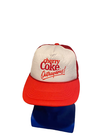 trucker hat baseball cap Cherry Coke Outrageous! retro vintage rave snapback