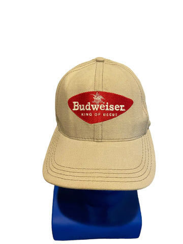 Vintage Budweiser Beer Strap Strapback Hat Cap Adjustable Beige Retro Series USA