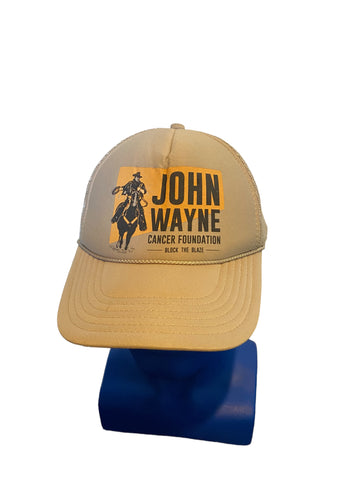 Vintage John Wayne Cancer Foundation Trucker Hat Snapback Hat Tan Otto cap
