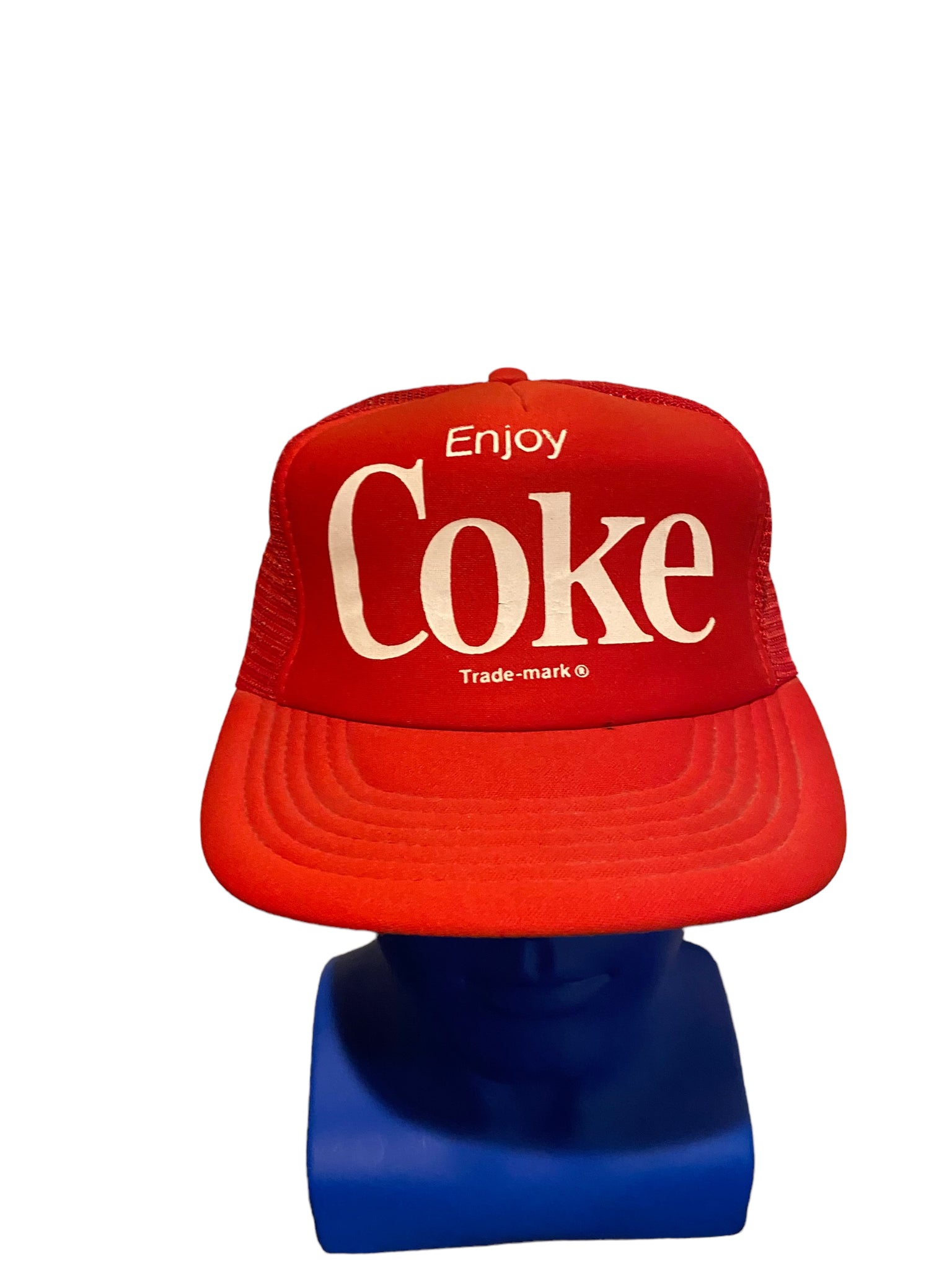 Vintage Enjoy Coke, Coca Cola Trucker Mesh Hat Snapback  Foam Baseball Cap Red