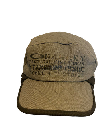 rare Oakley winter trapper hat gray with black graffiti script