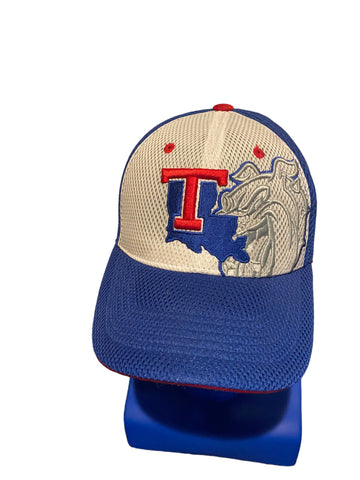 top of the world hat Louisiana tech buldogs logo on front and back Fitted Osfa