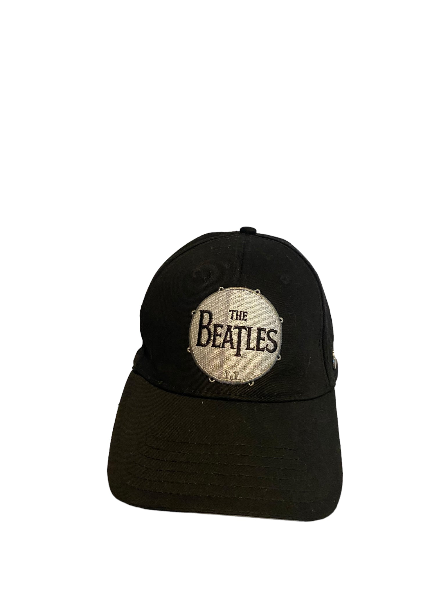 the beatles drum patch black adjustable strap hat