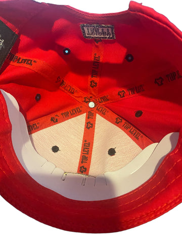 Top brand trippy dripping smiley faces embroidered red and black snapback hat