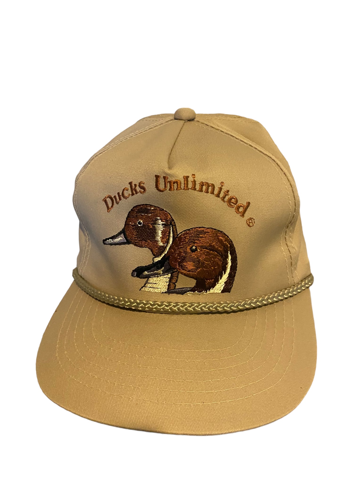 vintage ducks unlimited embroidered logo rope hat snapback gray